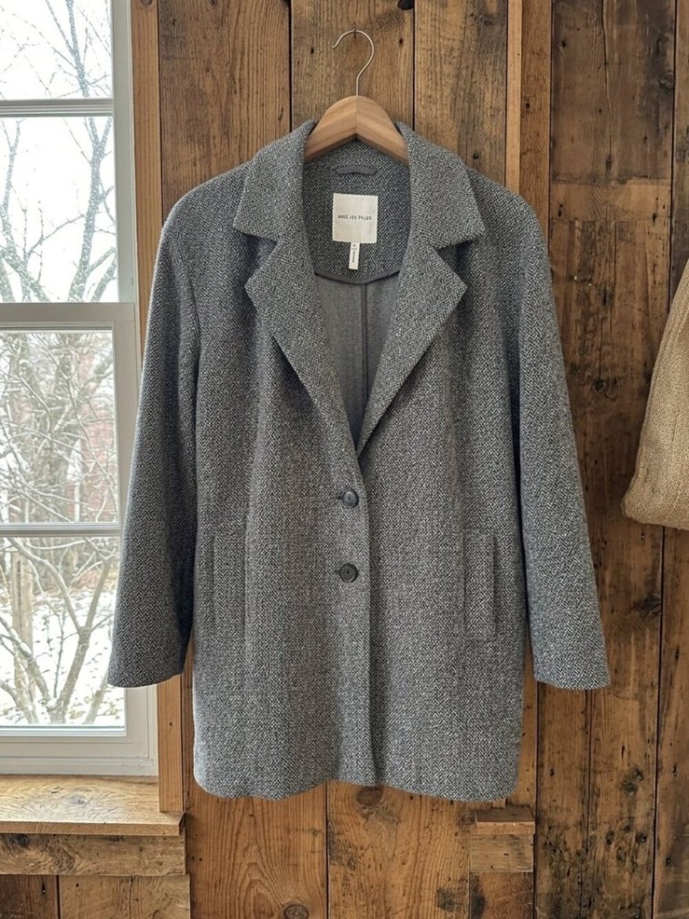 🩶 Avec Les Filles Herringbone Blazer Coat — Small, Fits Like Medium